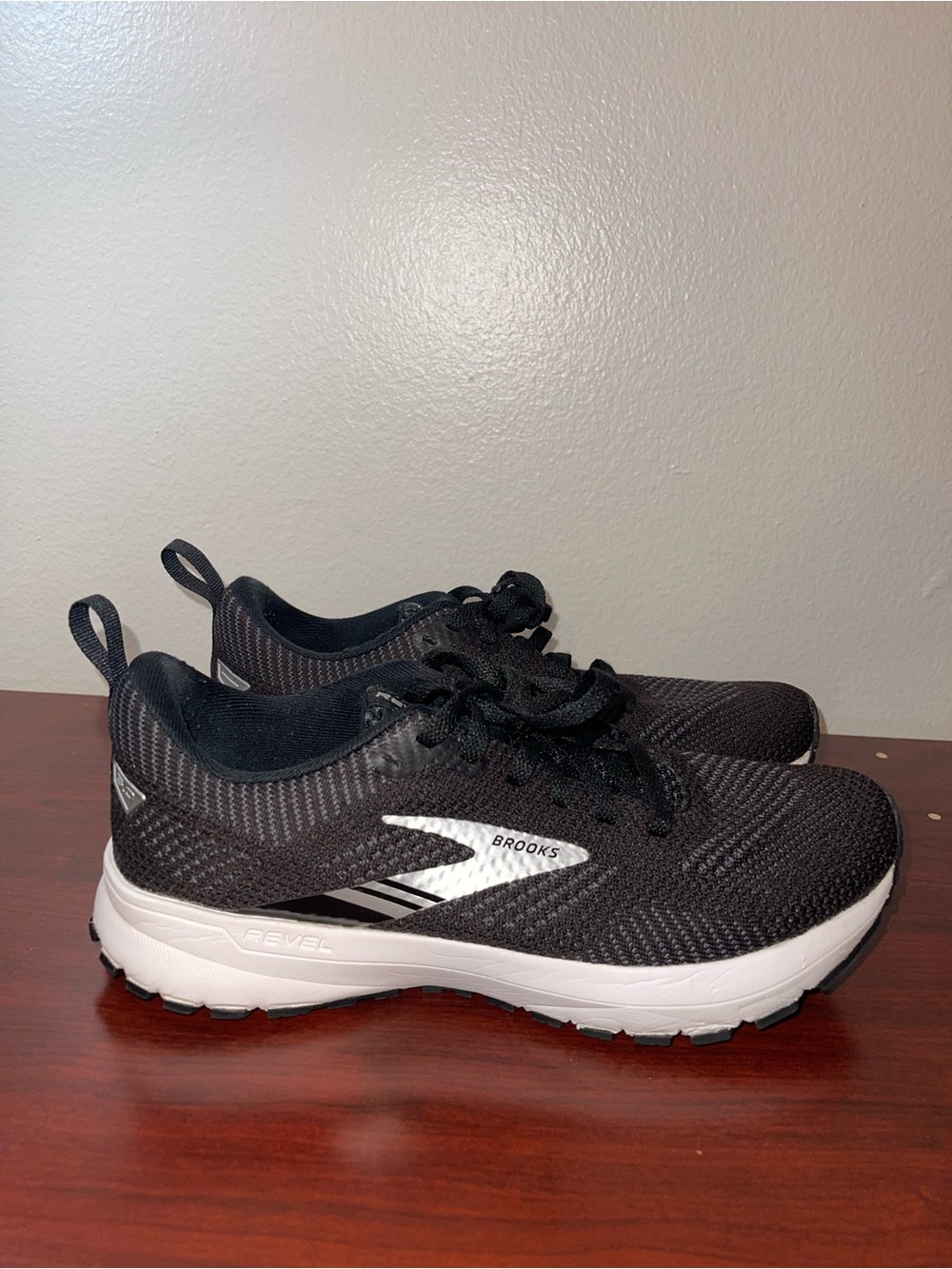 Brooks Black and White Mesh Running Shoes